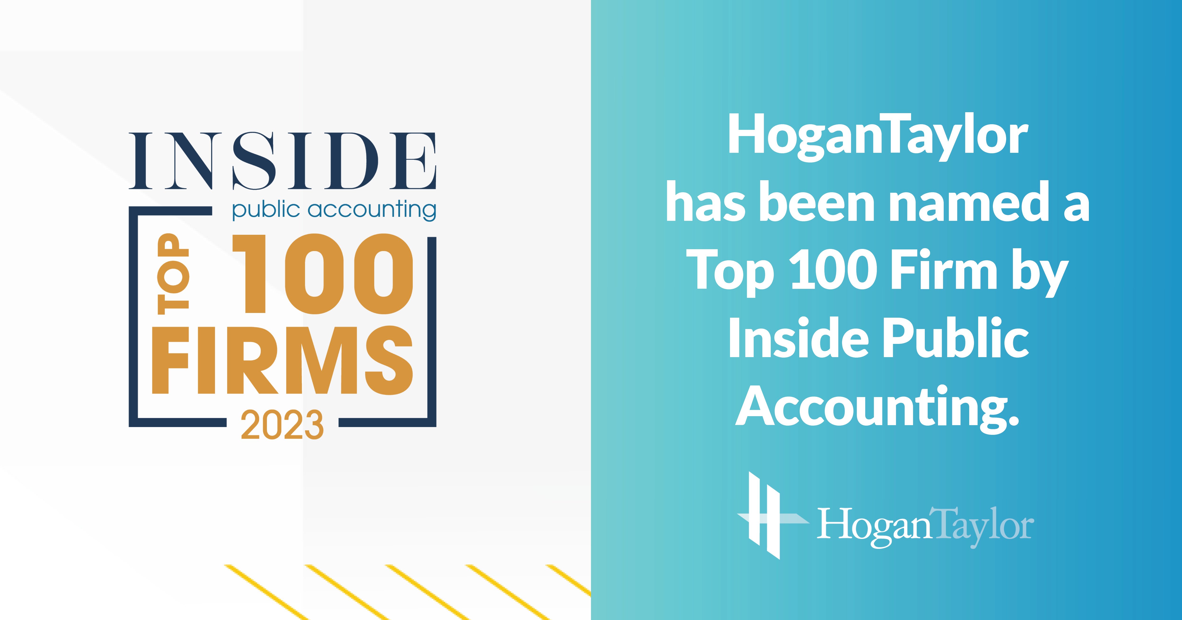 HoganTaylor Recognized As Top 100 Firm By INSIDE Public Accounting